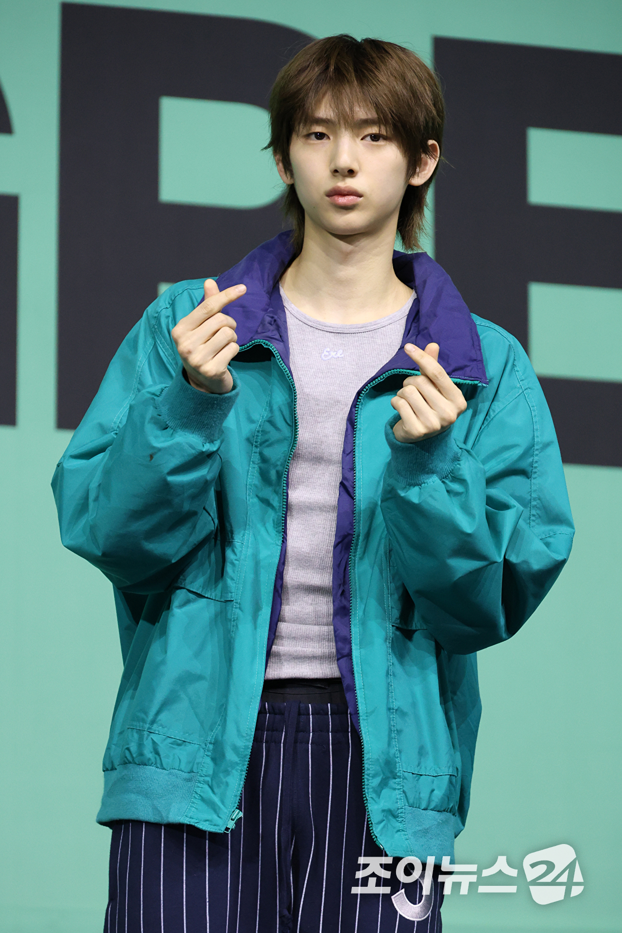 그룹 코르티스 주훈이 20일 오후 서울 광진구 광장동 예스24라이브홀에서 열린 미니 2집 '그린그린(GREENGREEN)' 발매 기념 쇼케이스에 참석해 포즈를 취하고 있다. [사진=문수지 기자]