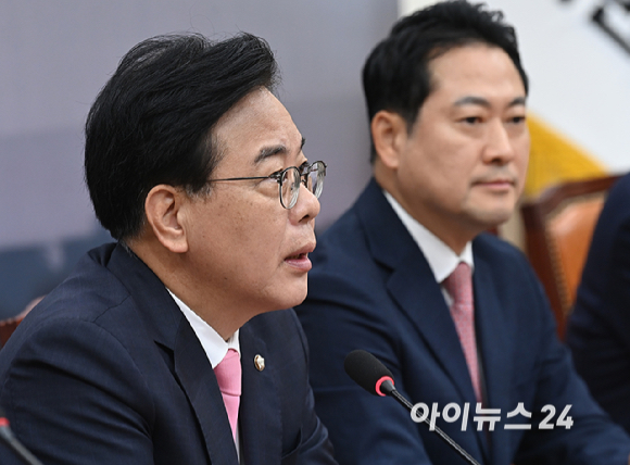 송언석 국민의힘 원내대표가 28일 오전 서울 여의도 국회에서 열린 최고위원회의에서 발언하고 있다. [사진=곽영래 기자]