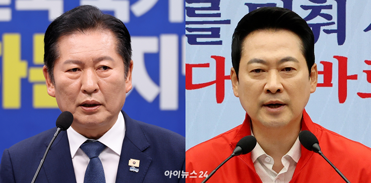 왼쪽부터 정청래 더불어민주당 대표, 장동혁 국민의힘 대표. [사진=아이뉴스24 DB]