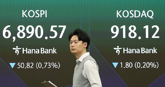 7일 오전 하나은행 딜링룸 [사진=연합뉴스]