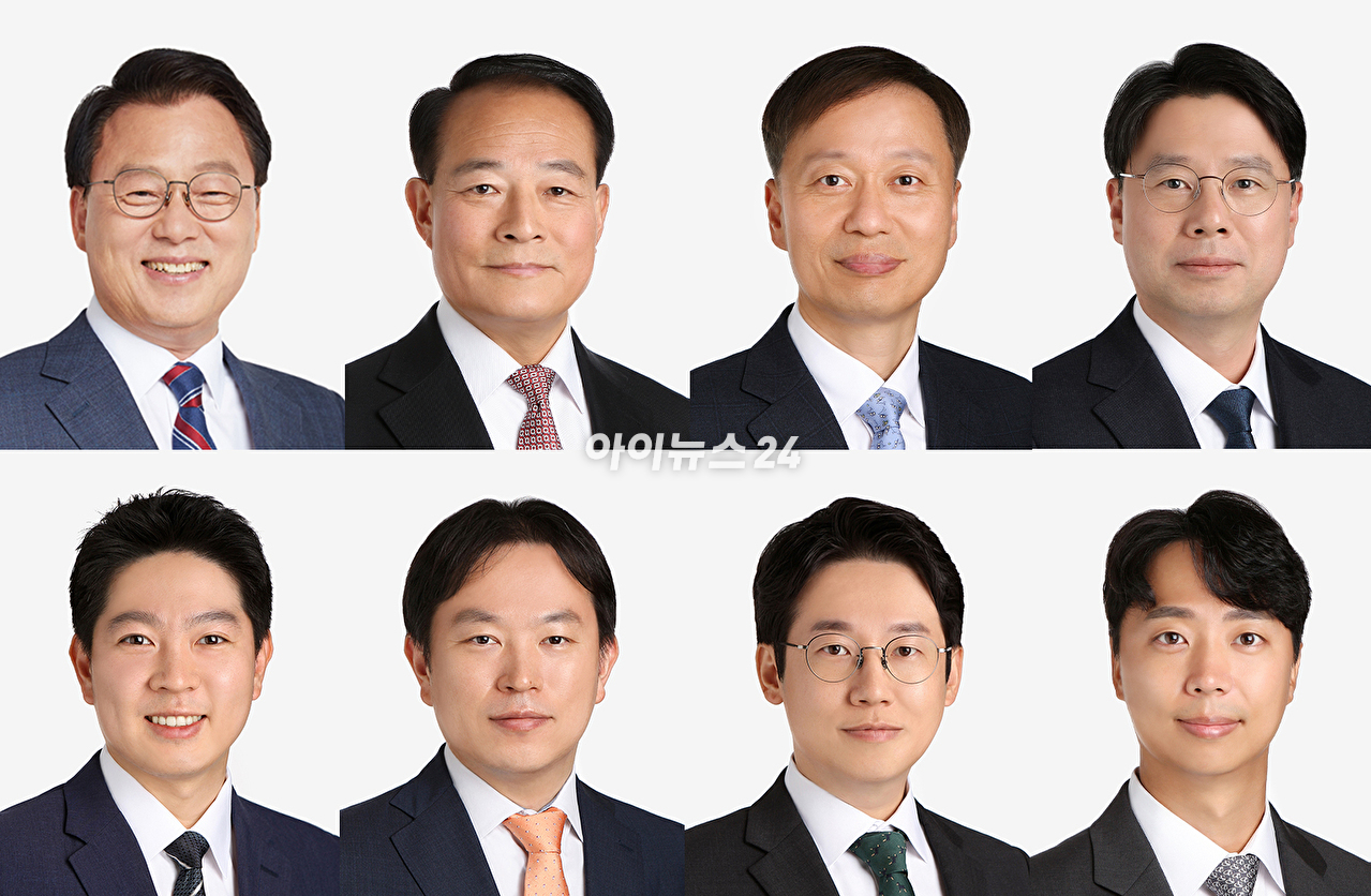 상단 왼쪽부터 시계방향으로 박광온·박재현·변경석 고문, 박삼근·허시원·김근호·주민석·김성호 변호사 [사진=법무법인(유) 화우]
