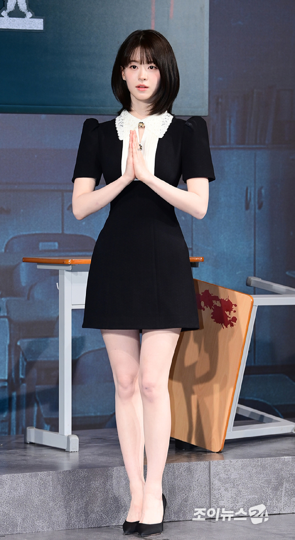 배우 전소영이 21일 오후 서울 CGV 용산아이파크몰에서 열린 넷플릭스 시리즈 '기리고' 기자간담회에 참석해 포즈를 취하고 있다. [사진=정소희 기자]