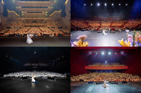 배우 김지원이 첫 아시아 팬미팅 투어에서 팬들을 만나고 있다. [사진=하이지음스튜디오]