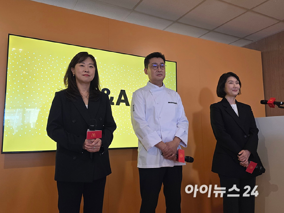 성정화 한국맥도날드 마케팅팀 이사가 '한국의 맛' 프로젝트를 소개하고 있다. [사진=구서윤 기자]
