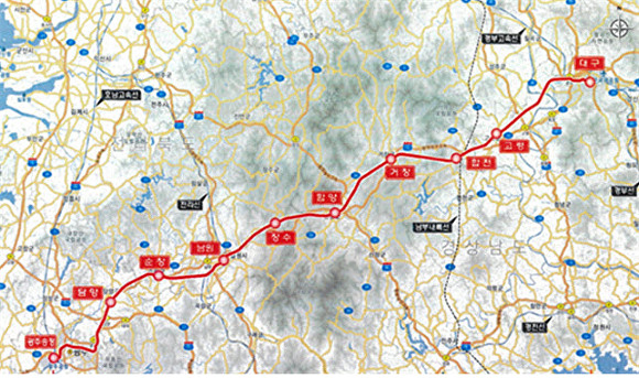 달빛철도가 경유하는 위치도  [사진=장수군 ]