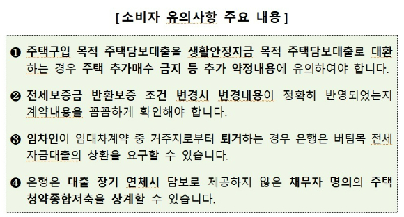 금감원의 소비자 유의 사항 주요 내용 [자료=금감원]