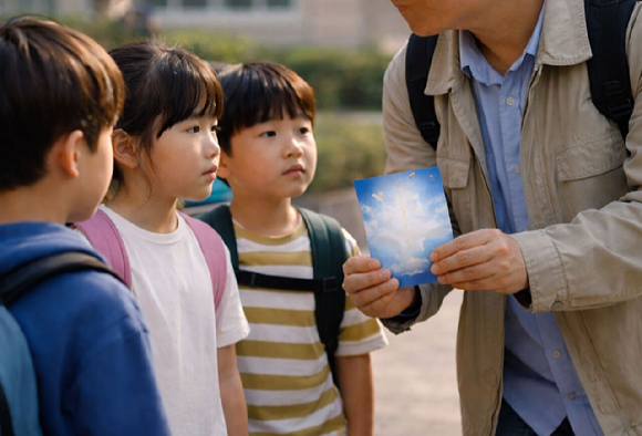 초등학생들을 따라다니며 특정 종교를 지속해 권유한 50대가 벌금형을 선고받았다. 본 기사와 무관한, AI 생성 이미지. [사진=챗GPT]