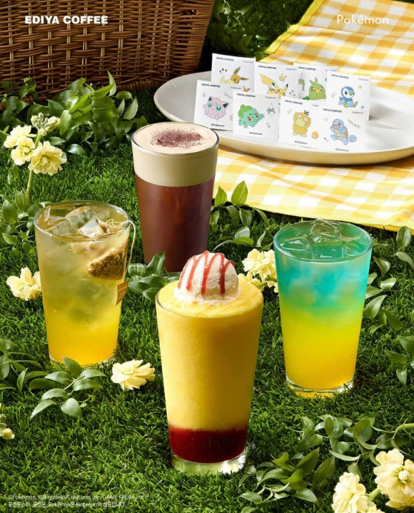 이디야커피 포켓몬 음료 4종. [사진=이디야커피]