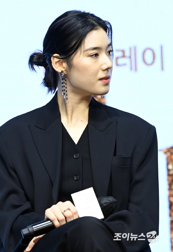 배우 정은채가 21일 오전 여의도 콘래드서울에서 열린 쿠팡플레이 시리즈 '안나' 제작발표회에 참석하고 있다. [사진=정소희 기자]