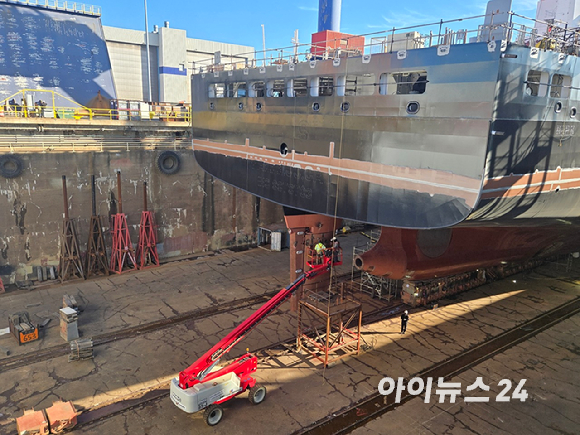 미국 펜실베이니아주 필라델피아에 위치한 한화 필리조선소 전경. [사진=최란 기자]