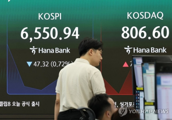 6일 서울 중구 하나은행 딜링룸 [사진=연합뉴스]