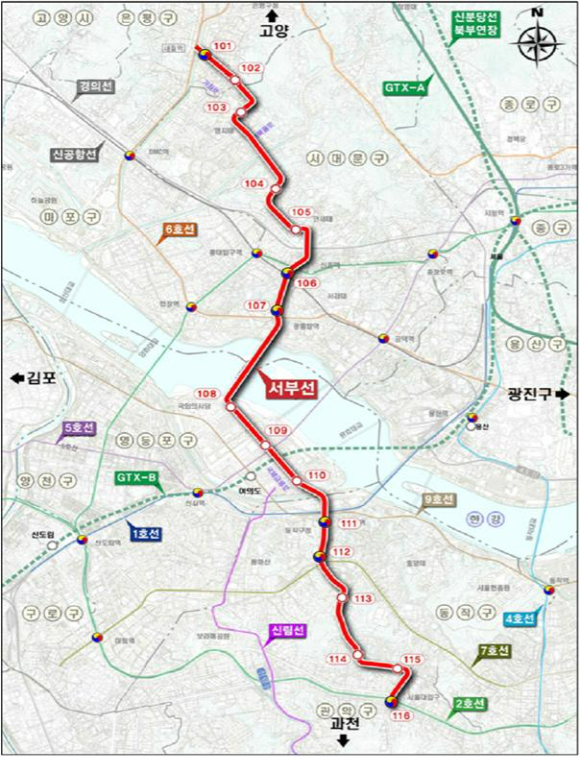 서부선 노선 [사진=서울시]