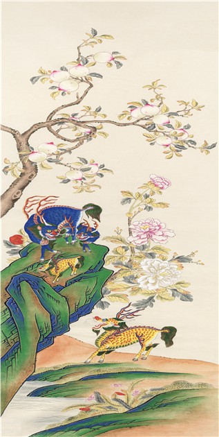 이재명 대통령이 시진핑 주석에게 선물한 기린도 [사진=청와대]