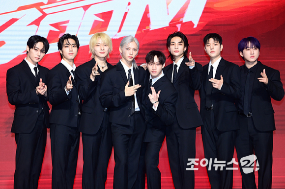 그룹 스트레이 키즈(Stray Kids)가 19일 오전 서울 영등포구 여의도 콘래드 호텔에서 열린 새 미니 앨범 'ATE'(에이트) 발매 기념 기자간담회에 참석하고 있다. [사진=정소희 기자]