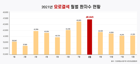 요로결석은 무더운 8월에 환자가 가장 많았다. [사진=강동경희대병원]