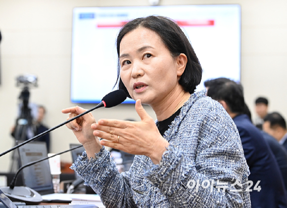 이해민 조국혁신당 의원이 21일 서울 여의도 국회 과학기술정보방송통신위원회에서 열린 정보통신산업진흥원 등에 대한 국정감사에서 질의를 하고 있다. [사진=곽영래 기자]