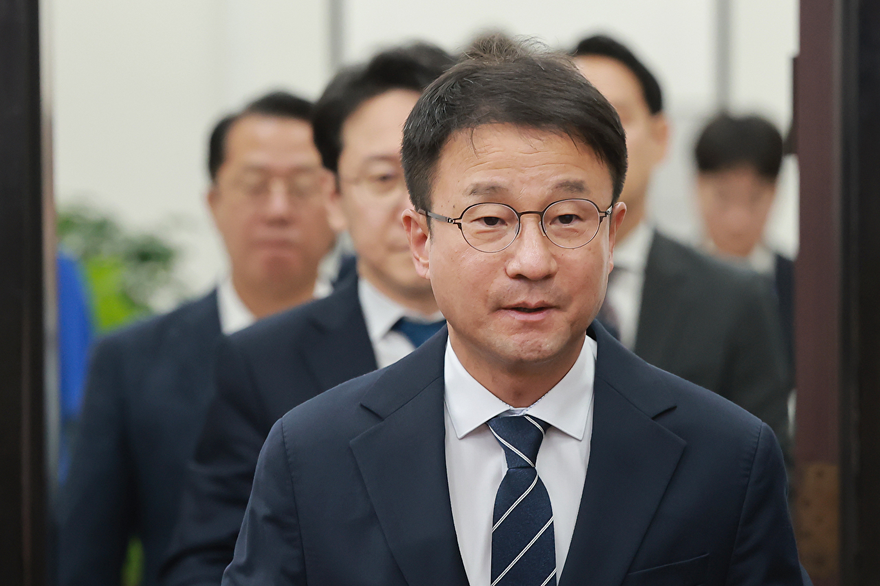 더불어민주당 한병도 당대표 직무대행 겸 원내대표가 25일 국회에서 열린 정책조정회의에 참석하고 있다. 2026.6.25 [사진=연합뉴스]