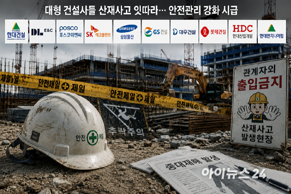 대형 건설사들의 산업재해가 이어지면서 안전관리 역량이 공공공사 수주 경쟁력의 핵심 변수로 떠오르고 있다. 사진은 건설현장 안전사고를 형상화한 AI 생성 이미지. [사진=김민지 기자]