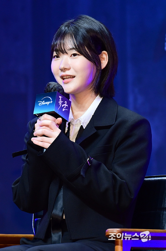 배우 조윤수가 15일 오전 서울 강남구 그랜드 인터컨티넨탈 서울 파르나스에서 열린 디즈니+ 오리지널 시리즈 '폭군' 제작보고회에 참석하고 있다. [사진=정소희 기자]