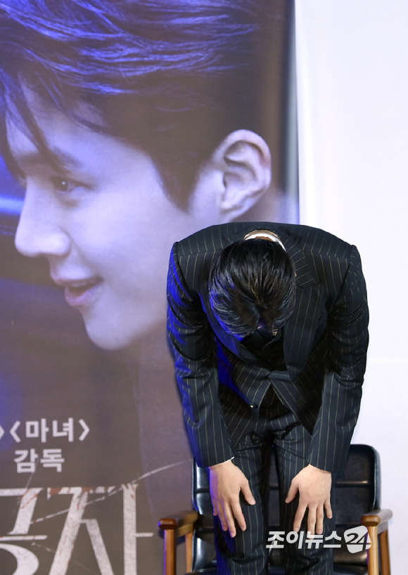 배우 김선호가 22일 오전 서울 광진구 자양동 롯데시네마 건대입구에서 열린 영화 '귀공자'(감독 박훈정) 제작보고회에 참석하고 있다. [사진=정소희 기자]