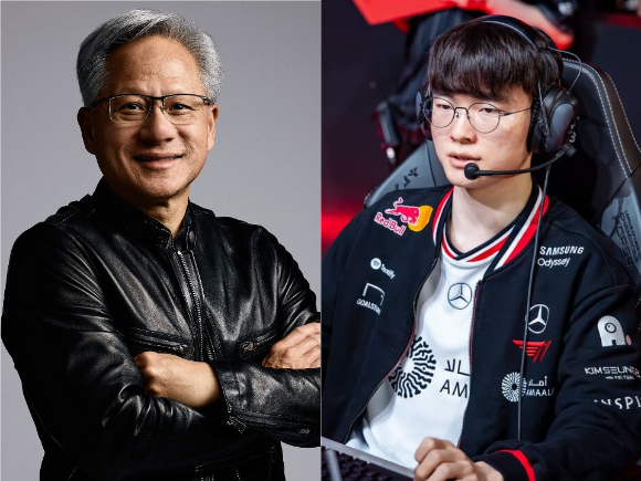 젠슨 황 엔비디아 CEO(왼쪽), '페이커' 이상혁 선수(오른쪽). [사진=엔비디아, 라이엇게임즈]