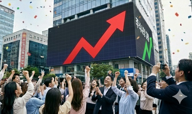 주식 상승에 기뻐하는 투자자 이미지. [사진=제미나이 생성]