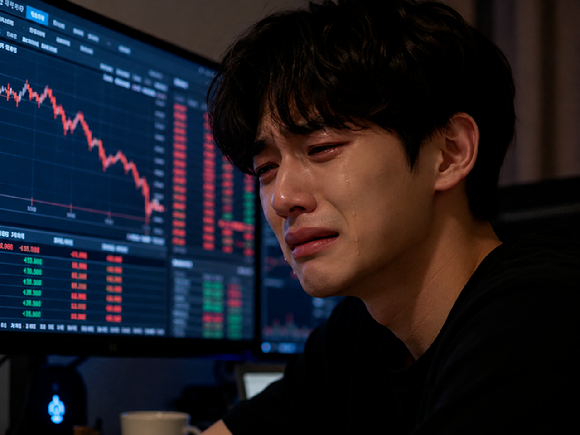 미국발 반도체 쇼크로 삼성전자와 SK하이닉스 주가가 급락하면서 이들 종목을 기초자산으로 하는 레버리지 상품도 최대 30% 넘게 폭락했다. 사진은 AI 생성 이미지로, 본 기사 내용과 무관. [사진=챗GPT]
