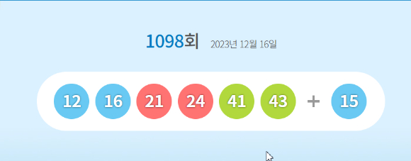로또 당첨번호 [사진=동행복권 홈페이지]