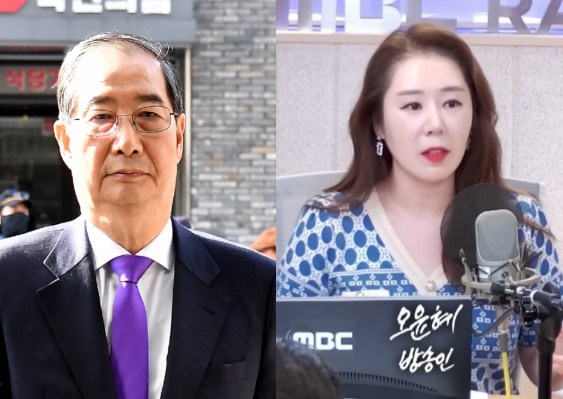(왼쪽부터) 한덕수 전 총리, 방송인 오윤혜 [사진=아이뉴스24, 권순표의 뉴스하이킥 유튜브]