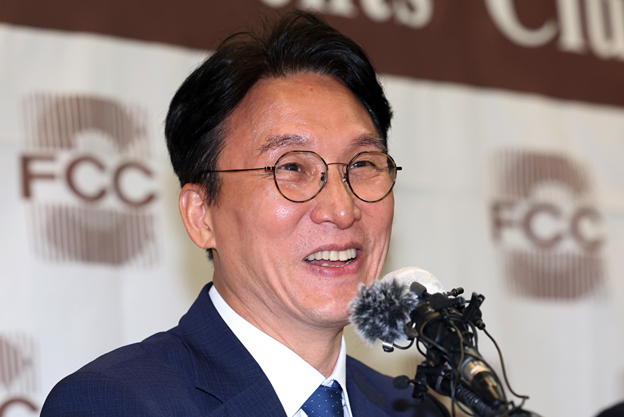 김민석 국무총리 후보자가 17일 서울 중구 한국프레스센터에서 열린 외신기자 간담회에 참석해 발언하고 있다. 2025.6.17 [공동취재] [사진=연합뉴스]