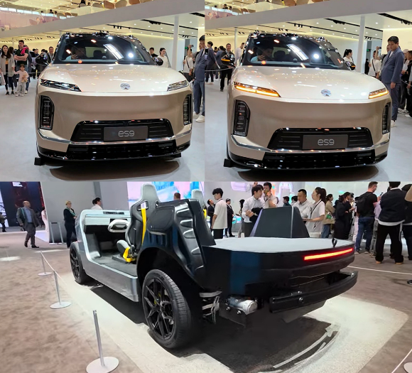 샤오펑 GX, 니오 ES8, 리오토 L9 리비스, 덴자 D9 파이오니어 전시. [사진=정구민]