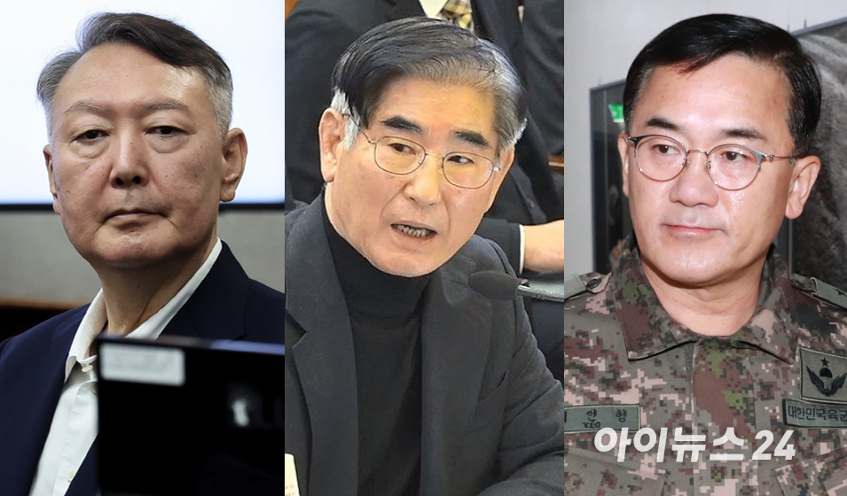 왼쪽부터 윤석열 전 대통령, 김용현 전 국방부장관, 여인형 전 국군방첩사령관 [사진=서울중앙지법]