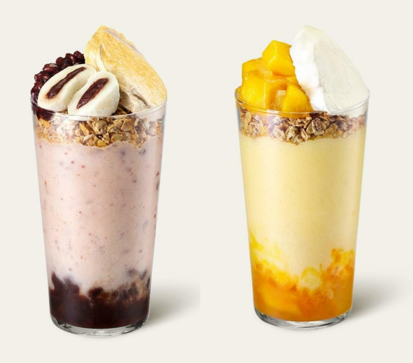 스타벅스가 24일 출시한 빙수 블렌디드 2종. [사진=스타벅스]