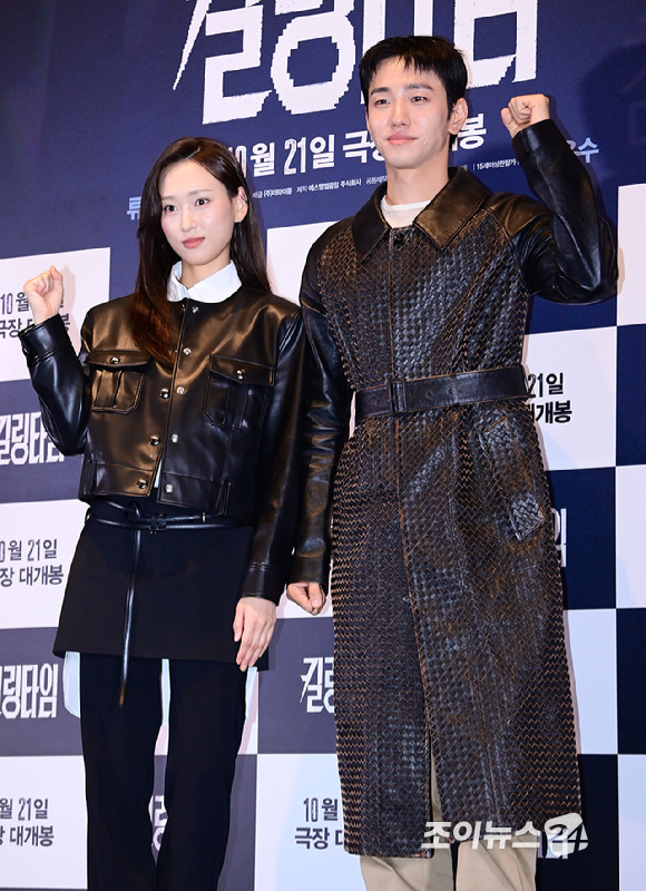 장준엽 감독-배우 류혜영-남윤수가 13일 오후 서울 CGV 용산아이파크몰에서 열린 영화 '킬링타임'(감독 장준엽) 언론시사회에 참석하고 있다. [사진=정소희 기자]