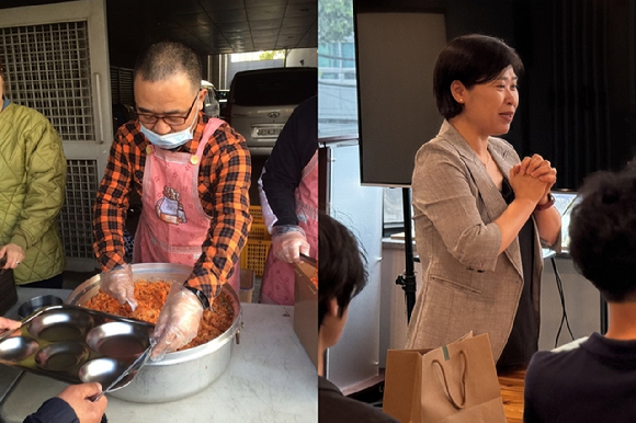 제37회 아산상 수상자 정춘실 성 데레사 진료소장(오른쪽)이 케냐 소외지역 환자와 기념촬영을 하고 있다. [사진=아산사회복지재단]