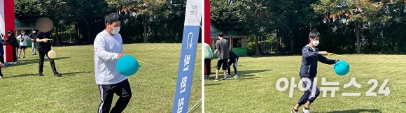 천안인애학교 학생들이 운동장에서 체육대회 경기를 하고 있다. [사진=이숙종 기자]