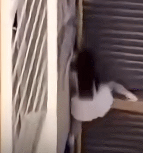 불륜중 아내가 일찍 귀가하자 10층 창문을 통해 탈출한 중국 여성의 영상이 화제다. [사진=SNS/연합뉴스 유튜브]