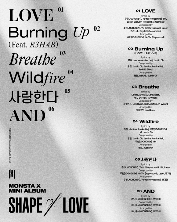 몬스타엑스 컴백 트랙리스트 [사진=스타쉽엔터테인먼트]