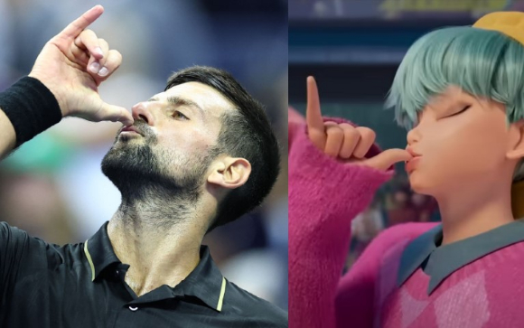 세계적인 테니스 스타 노바크 조코비치(세르비아)가 '케데헌' 댄스 세레머니를 했다. [사진=연합뉴스/넷플릭스]