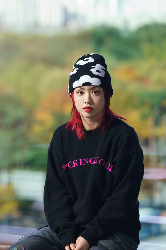 리정(YGX), 가비(라치카), 효진초이(원트), 노제(웨이비), 리헤이(코카N버터), 모니카(프라우드먼), 허니제이(홀리뱅), 아이키(훅)이 29일 '스트릿 우먼 파이터' 종영 기념 온라인 기자간담회에서 포즈를 취하고 있다. [사진=Mnet]