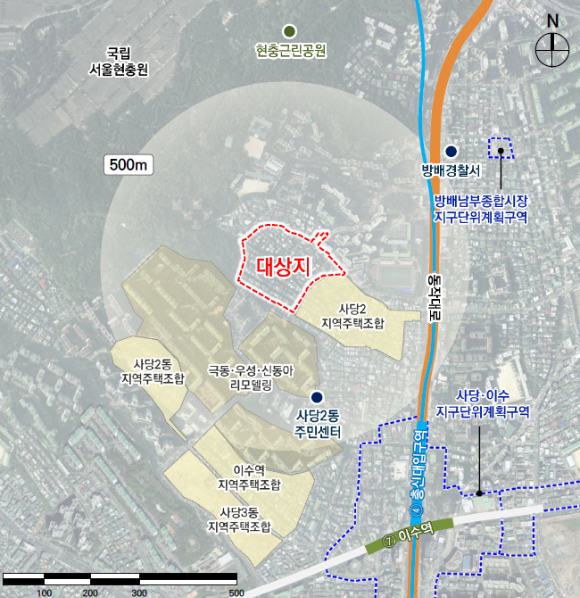 사당17구역(사당동 63-1번지 일대) 위치도. [사진=동작구]