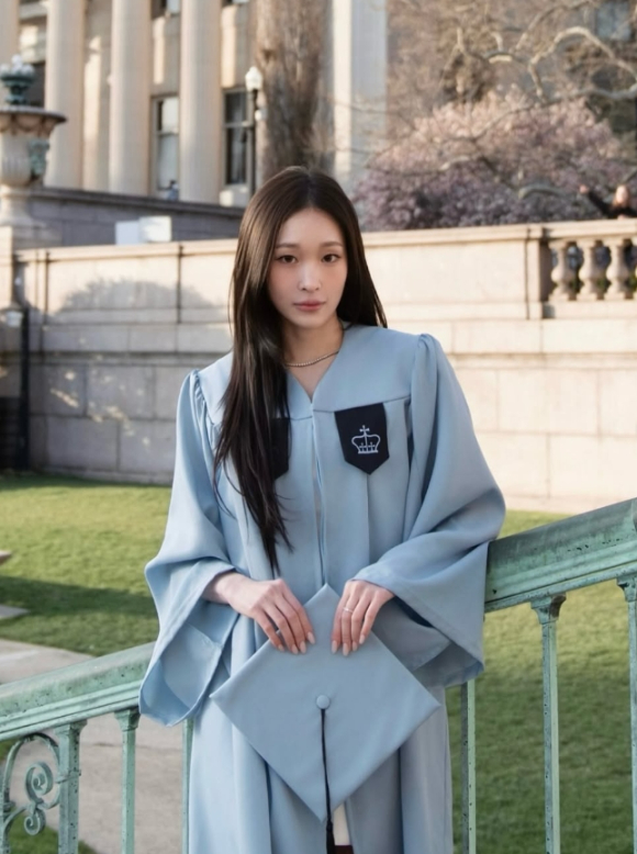 올데이프로젝트 애니가 22일 자신의 SNS에 미국 뉴욕 컬럼비아대학교 졸업식 인증샷을 공개했다. [사진=애니 인스타그램]