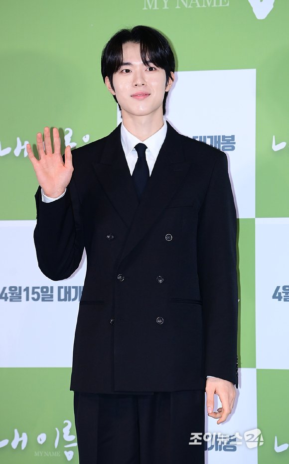 배우 신우빈이 2일 오후 서울 용산구 CGV 용산아이파크몰에서 열린 영화 '내 이름은'(감독 정지영) 언론시사회에 참석하고 있다. [사진=정소희 기자]