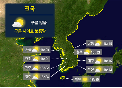 지난해 추석 보름달이 하늘에 떠 있다. [사진=정종오 기자]