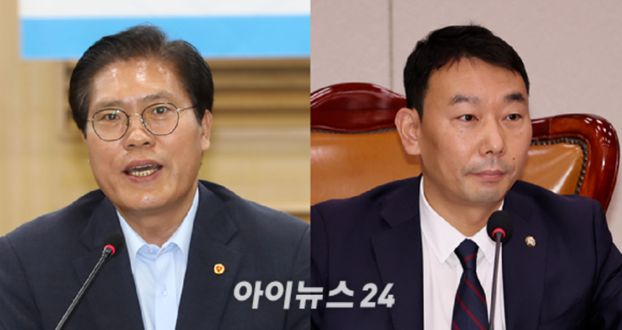 사진 왼쪽부터 송석준 국민의힘 의원, 김용민 더불어민주당 의원. [사진=아이뉴스24 DB]