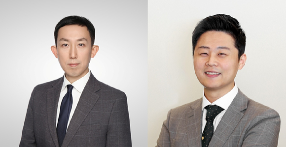 채성원(왼쪽) 이랜드 유통BG 대표이사, 황성윤 식품BG 대표. [사진=이랜드]