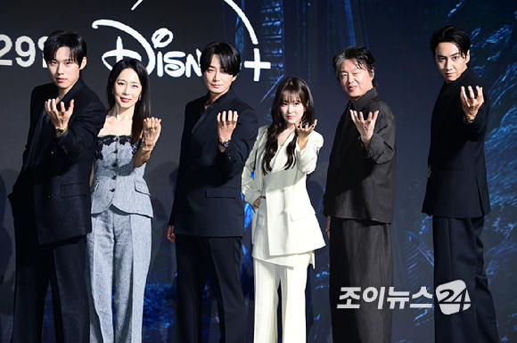 배우 박보영이 27일 서울 영등포구 여의도동 콘래드 서울 호텔에서 열린 디즈니+ 오리지널 시리즈 '골드랜드' 제작발표회에 참석하고 있다. [사진=정소희 기자]