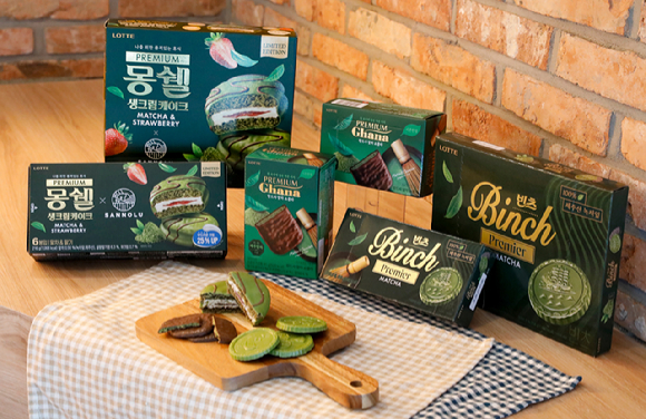 롯데웰푸드 '말차 디저트 시리즈' 2차 라인업 제품 연출컷. [사진=롯데웰푸드]