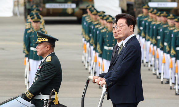 이재명 대통령이 1일 충남 계룡대에서 열린 제78주년 국군의 날 기념행사에서 기념사를 하고 있다. 2026.10.1 [사진=연합뉴스]
