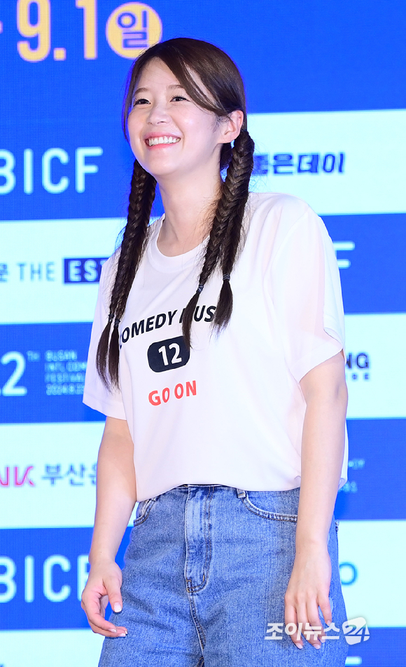 코미디언 김승혜가 2일 오후 서울 종로구 낙원상가에서 열린 제12회 부산국제코미디페스티벌(BICF) 공식 기자회견에 참석하고 있다. [사진=정소희 기자]